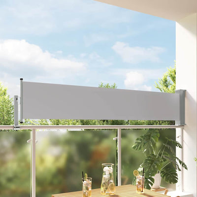Schermo del giardino Vidaxl estendibile 60x300 cm grigio