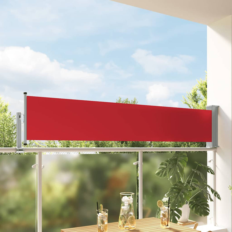 Pantalla de jardín Vidaxl extensible 60x300 cm rojo