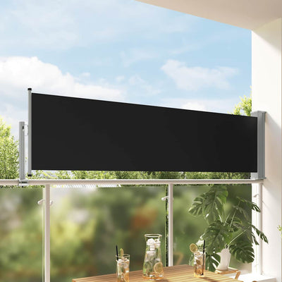 Schermo del giardino Vidaxl estensibile 80x300 cm nero