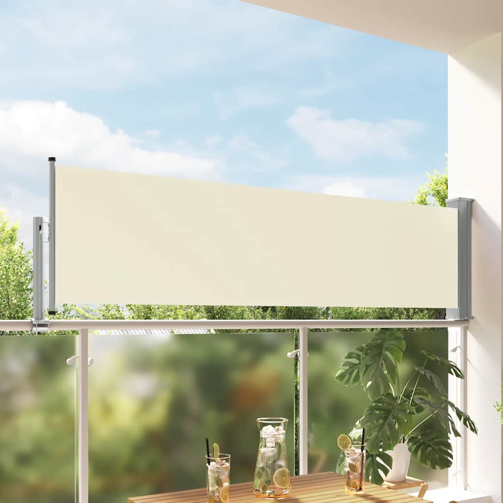 Schermo del giardino Vidaxl estendibile da 80x300 cm crema