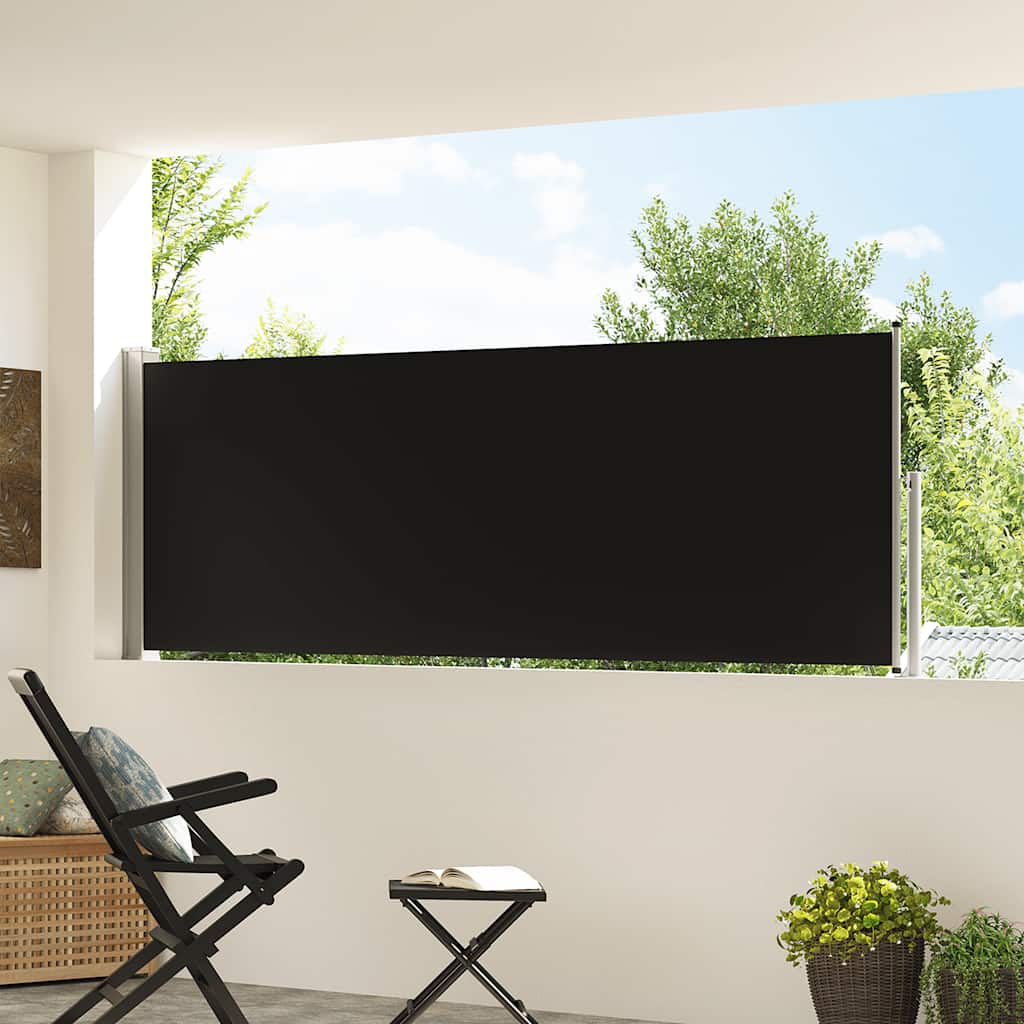 Vidaxl tuinscherm uittrekbaar 100x300 cm zwart