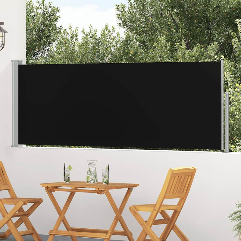 Pantalla de jardín Vidaxl extensible 100x300 cm negro
