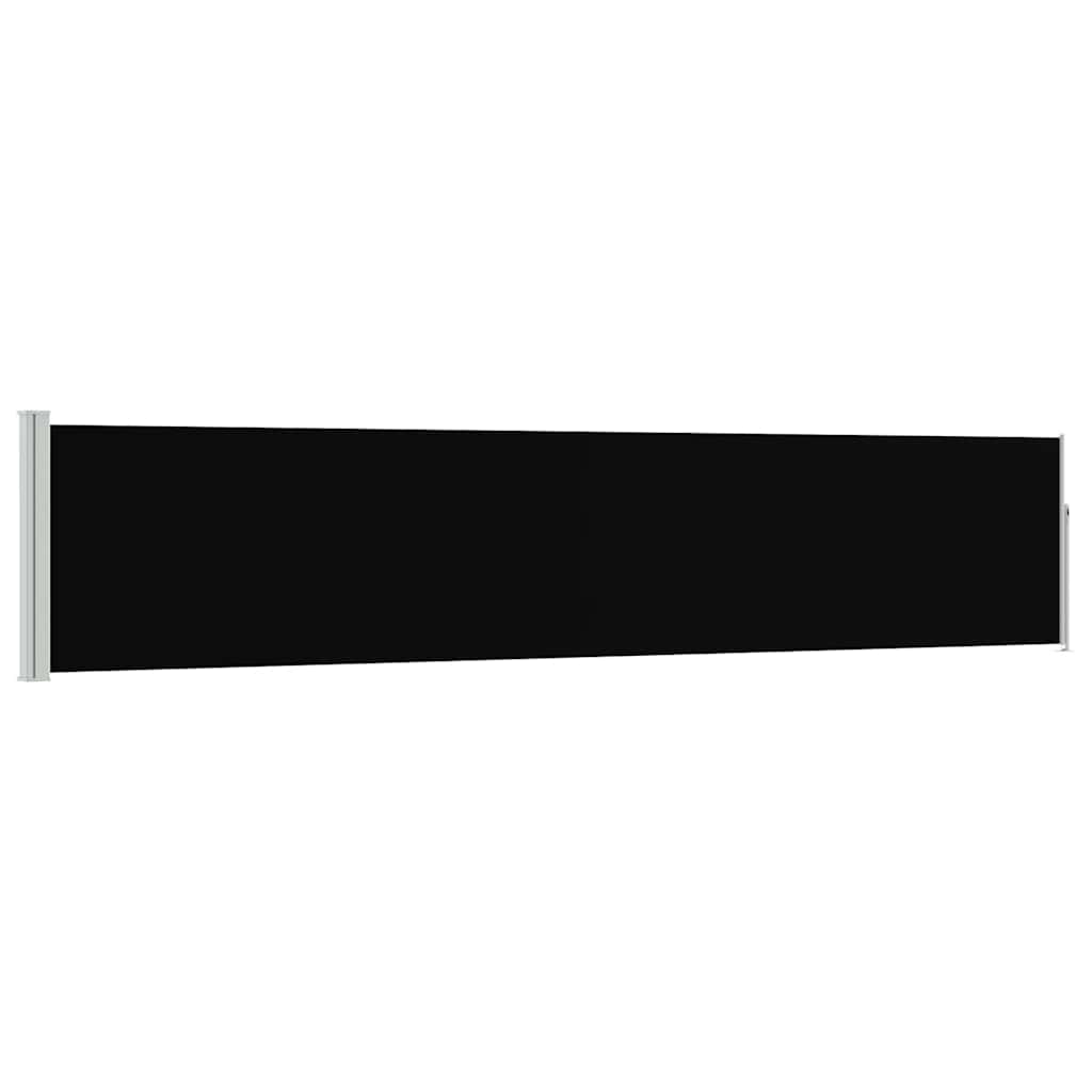 Pantalla de jardín Vidaxl extensible 100x500 cm negro