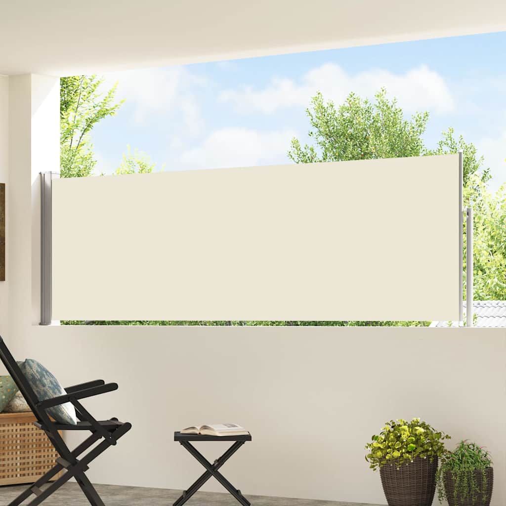Vidaxl tuinscherm uittrekbaar 100x500 cm crème