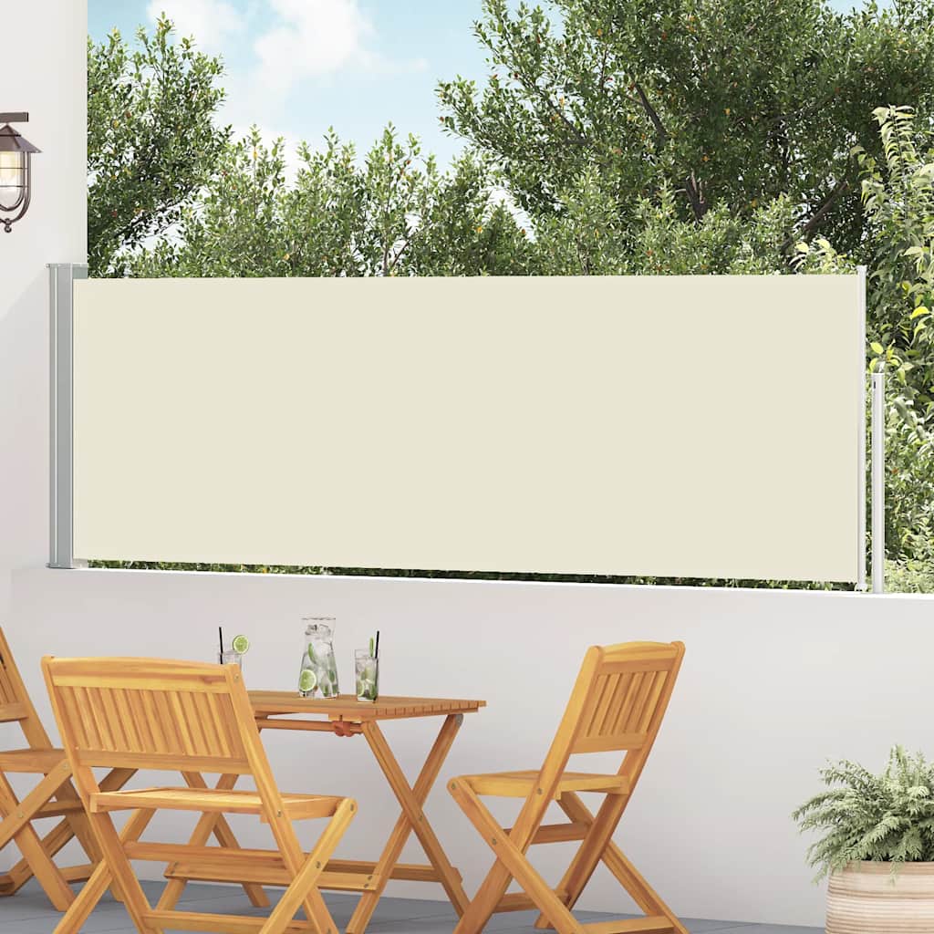 Vidaxl tuinscherm uittrekbaar 100x500 cm crème