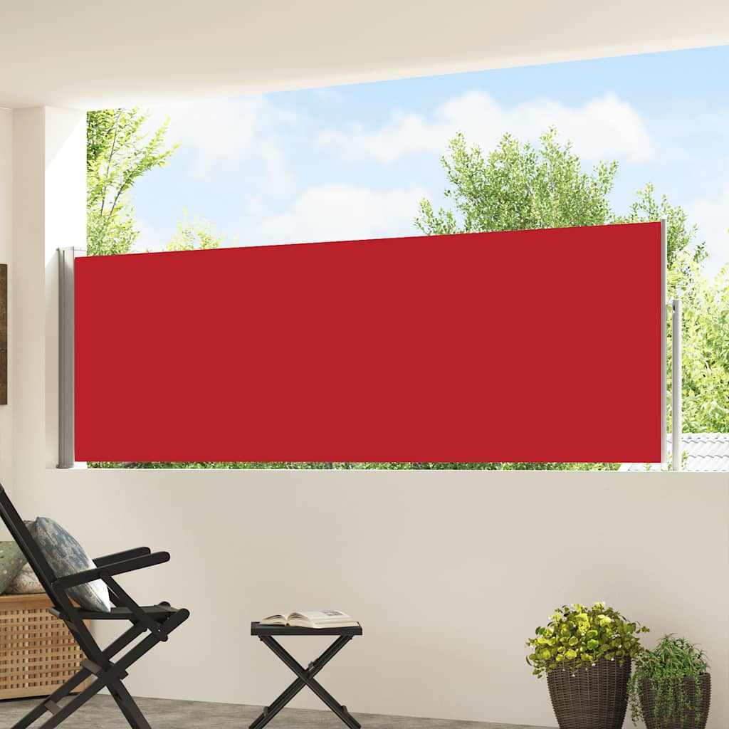 Vidaxl tuinscherm uittrekbaar 100x500 cm rood
