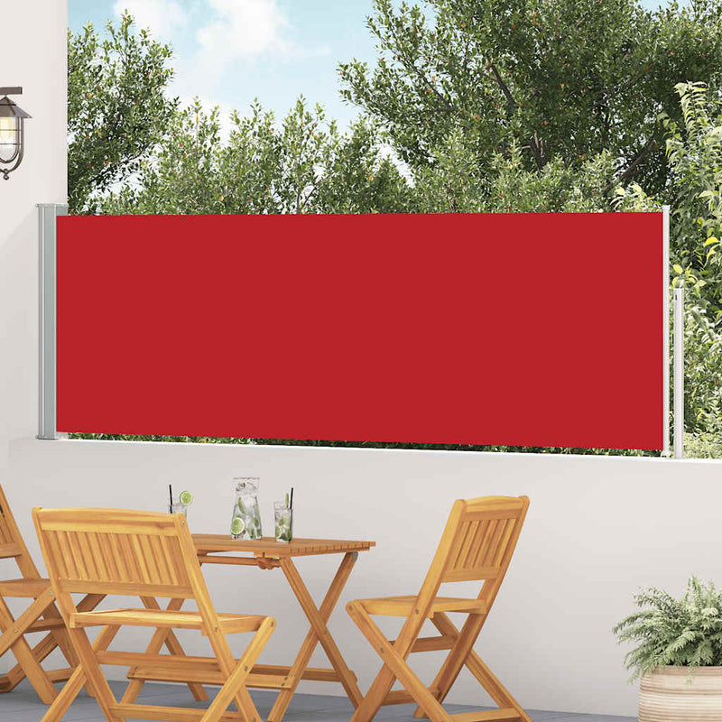Pantalla de jardín Vidaxl extensible 100x500 cm rojo