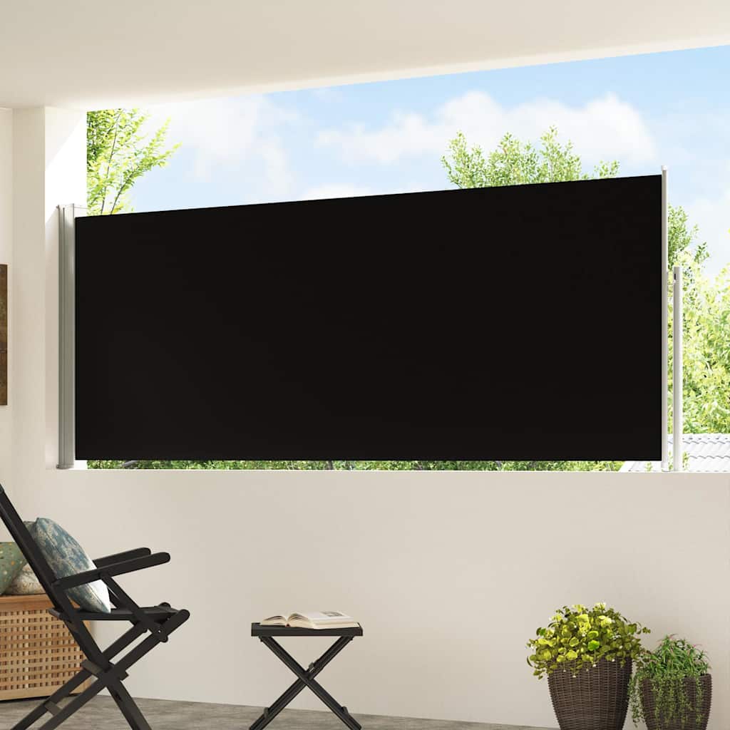 Vidaxl tuinscherm uittrekbaar 120x500 cm zwart