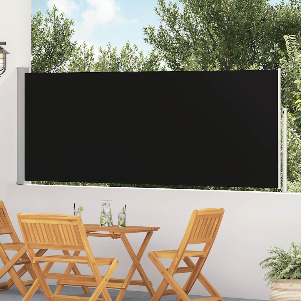 Vidaxl tuinscherm uittrekbaar 120x500 cm zwart