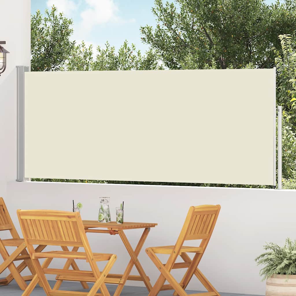 Vidaxl tuinscherm uittrekbaar 120x500 cm crème