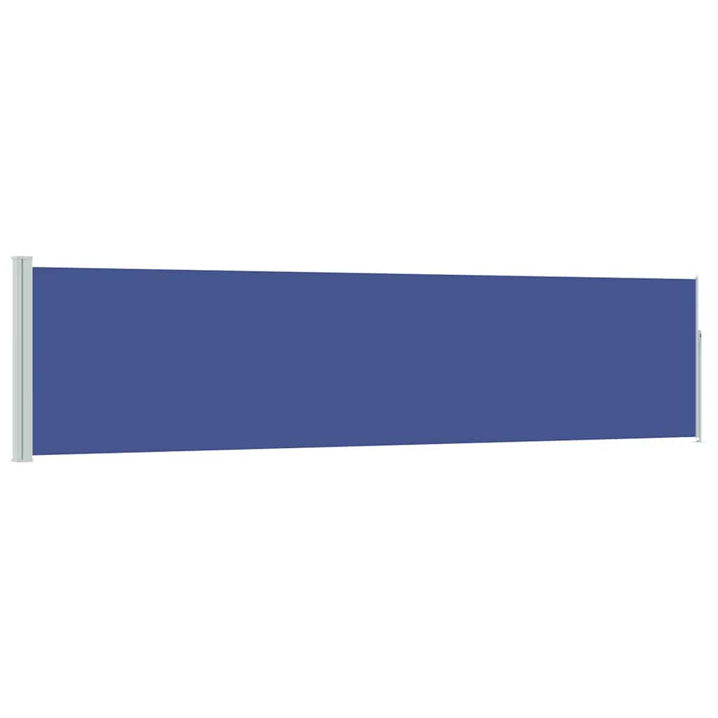 Pantalla de jardín Vidaxl extensible de 120x500 cm azul