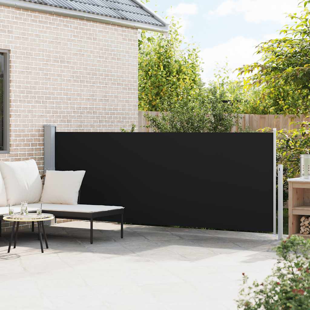 Pantalla de jardín Vidaxl extensible 140x500 cm Negro