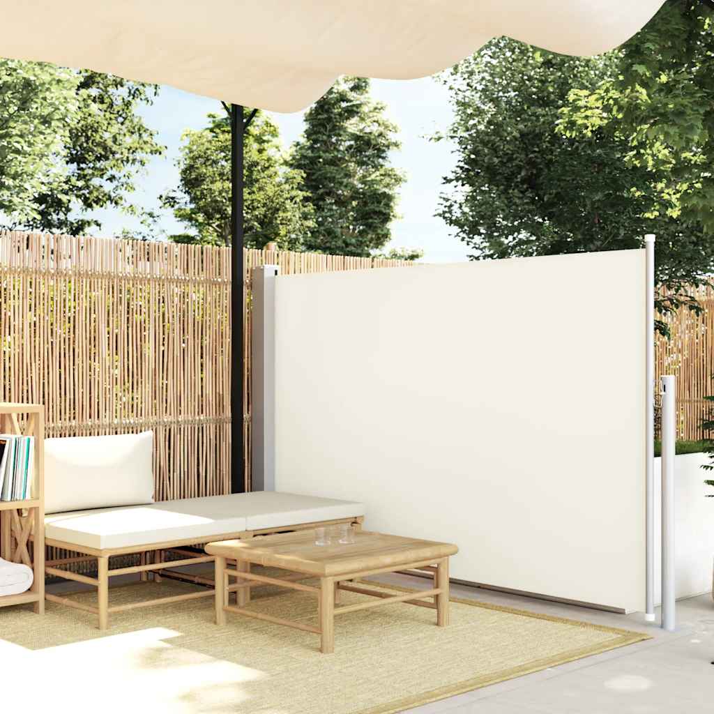 Vidaxl tuinscherm uittrekbaar 140x500 cm crème