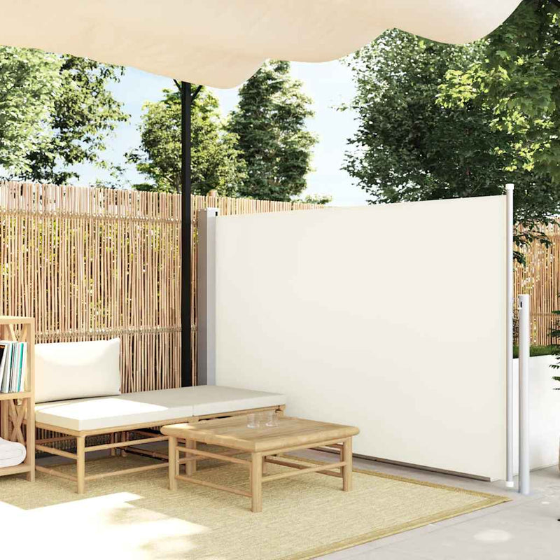 Schermo del giardino Vidaxl estendibile da 140x500 cm crema