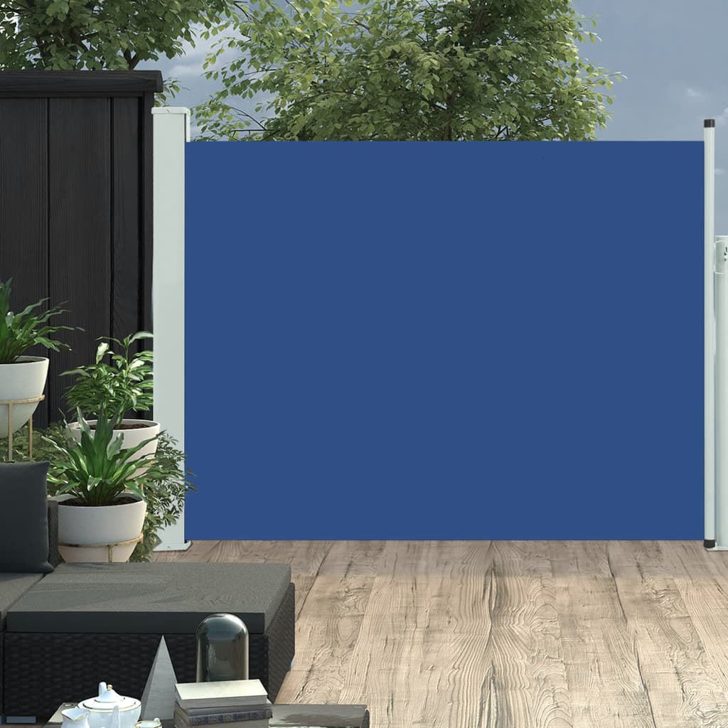 VidaXL Tuinscherm uittrekbaar 140x500 cm blauw