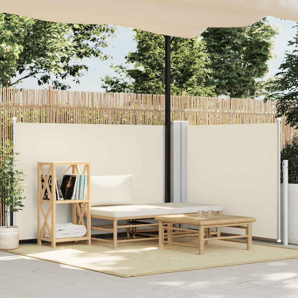Vidaxl windscherm uittrekbaar 120x600 cm crème