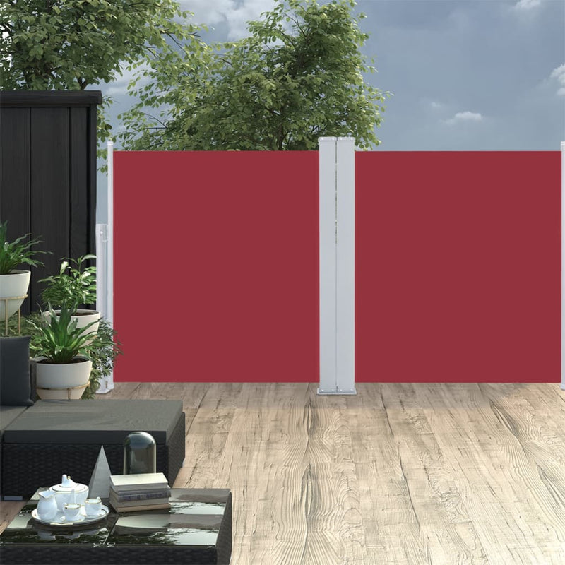 Vidaxl windscherm uittrekbaar 120x600 cm rood