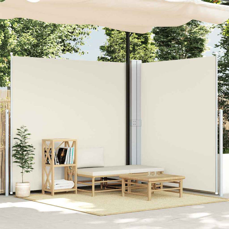 Vidaxl Garden Screen Extendable Double 170x600 cm Cream