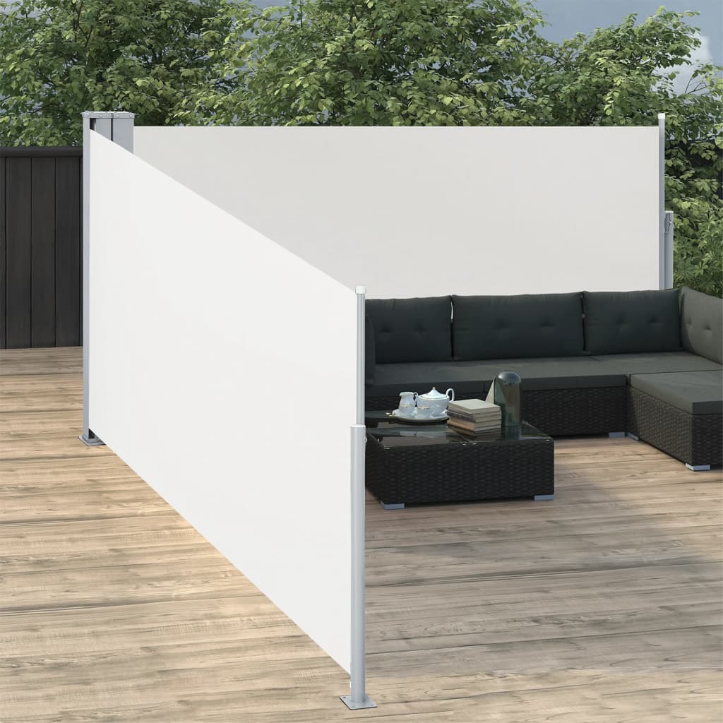 Vidaxl parabrezza estendibile da 120x1000 cm crema