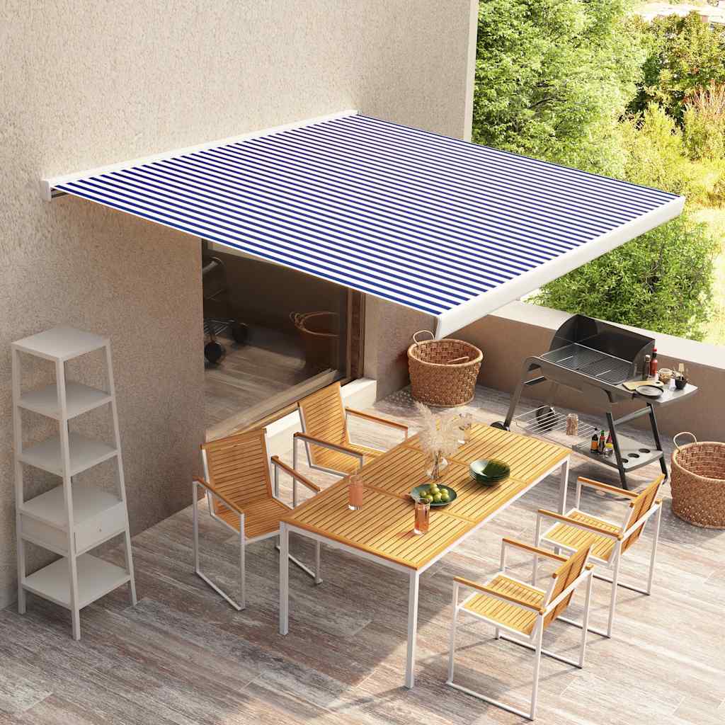 Vidaxl Laifeldoek 350x250 cm tela blu e bianco