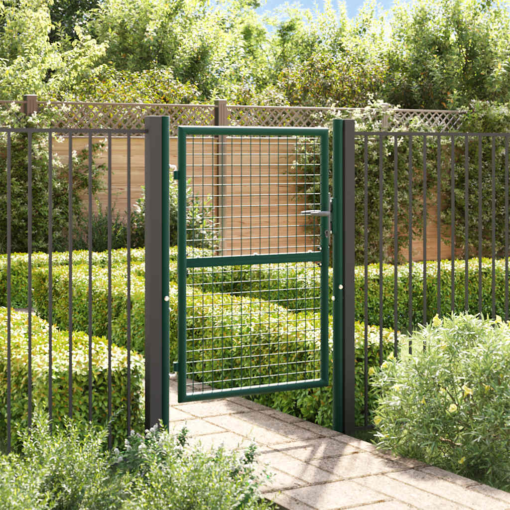 Vidaxl hekpoort staal 100x125 cm groen