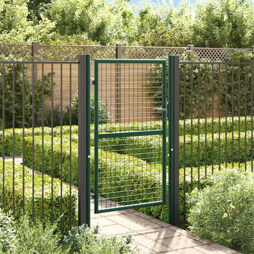 Vidaxl hekpoort staal 100x150 cm groen