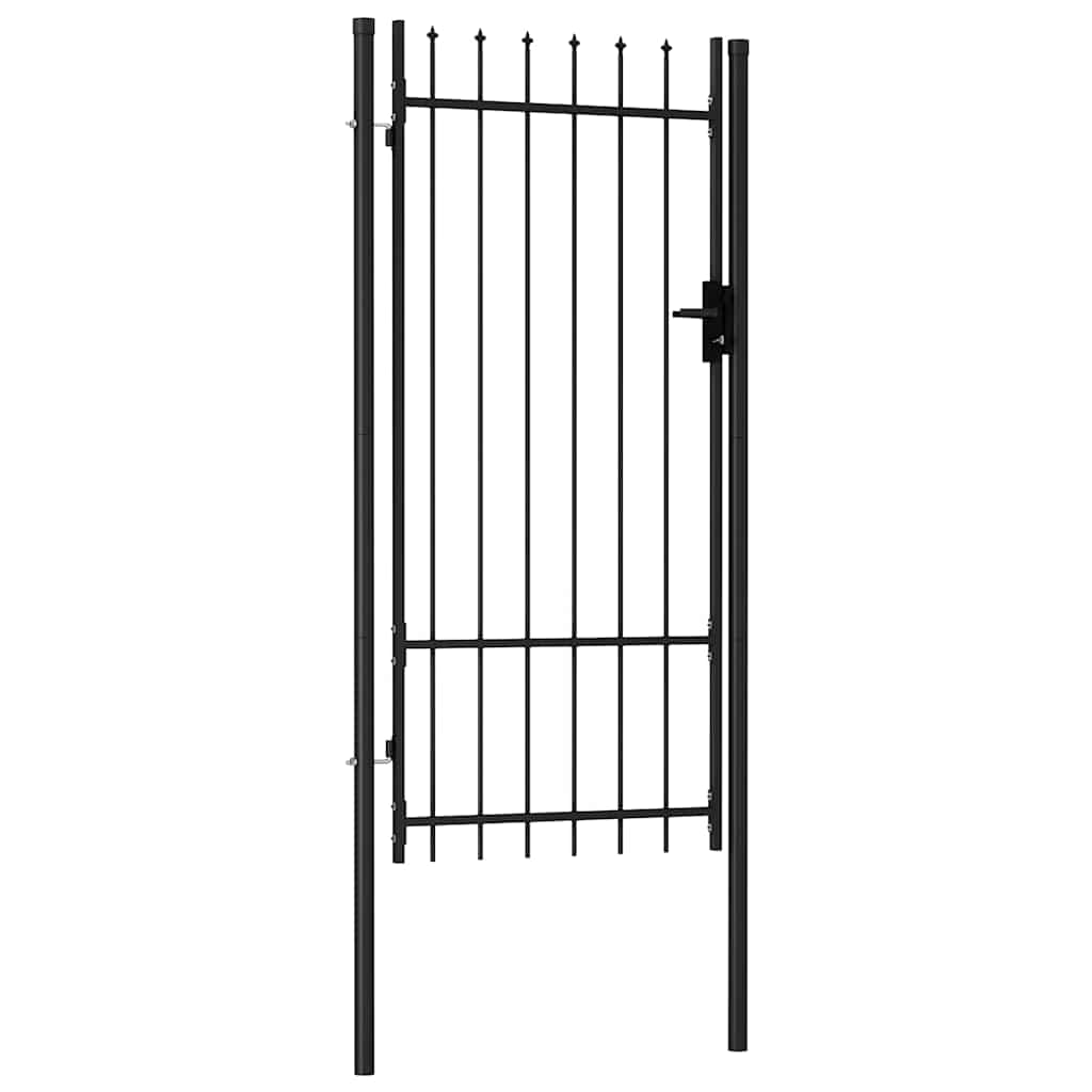Porta Vidaxl con top appuntito solo 1x2 m in acciaio nero