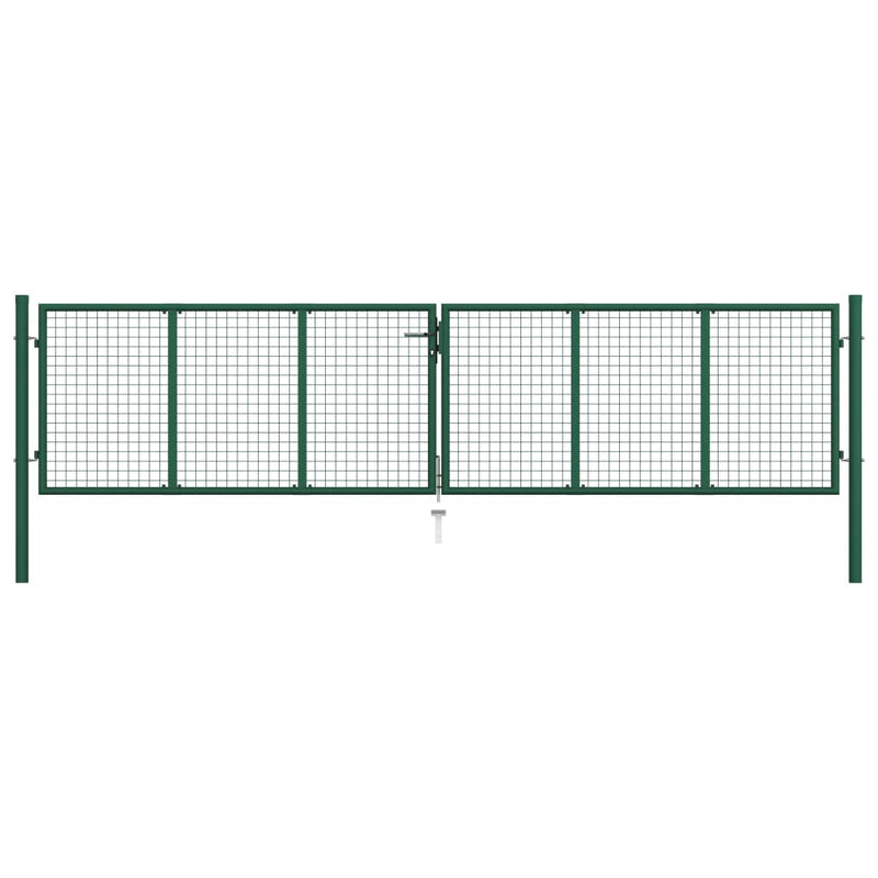 VidaXL Gaaspoort 390x75 cm staal groen