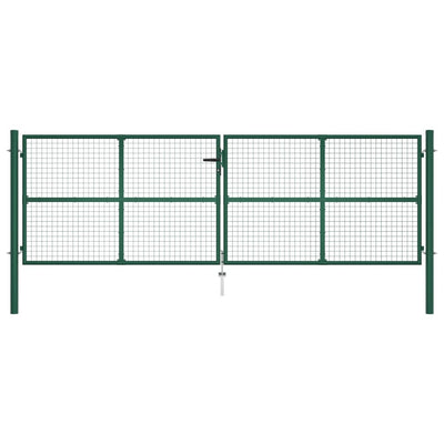 VidaXL Gaaspoort 390x125 cm staal groen