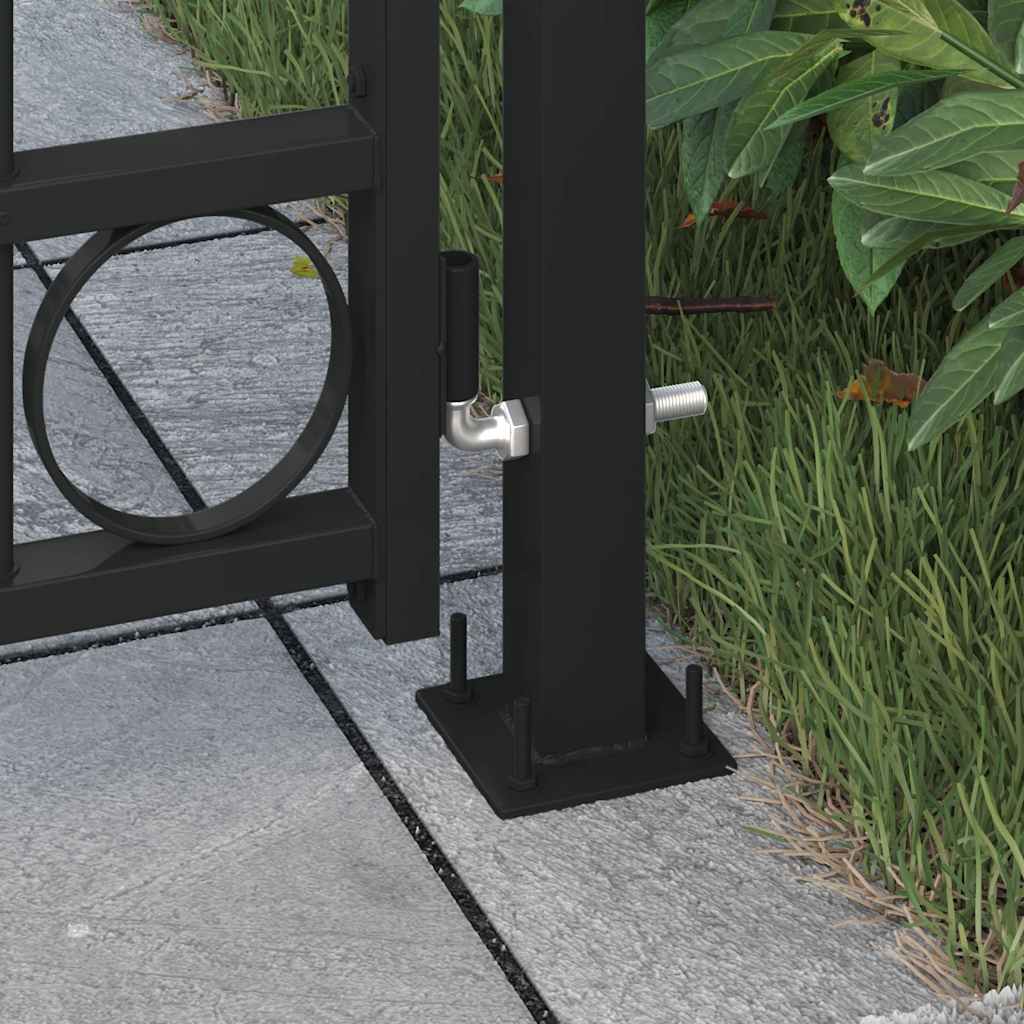 Porta Vidaxl con top curvo e 2 pali 105x204 cm nero
