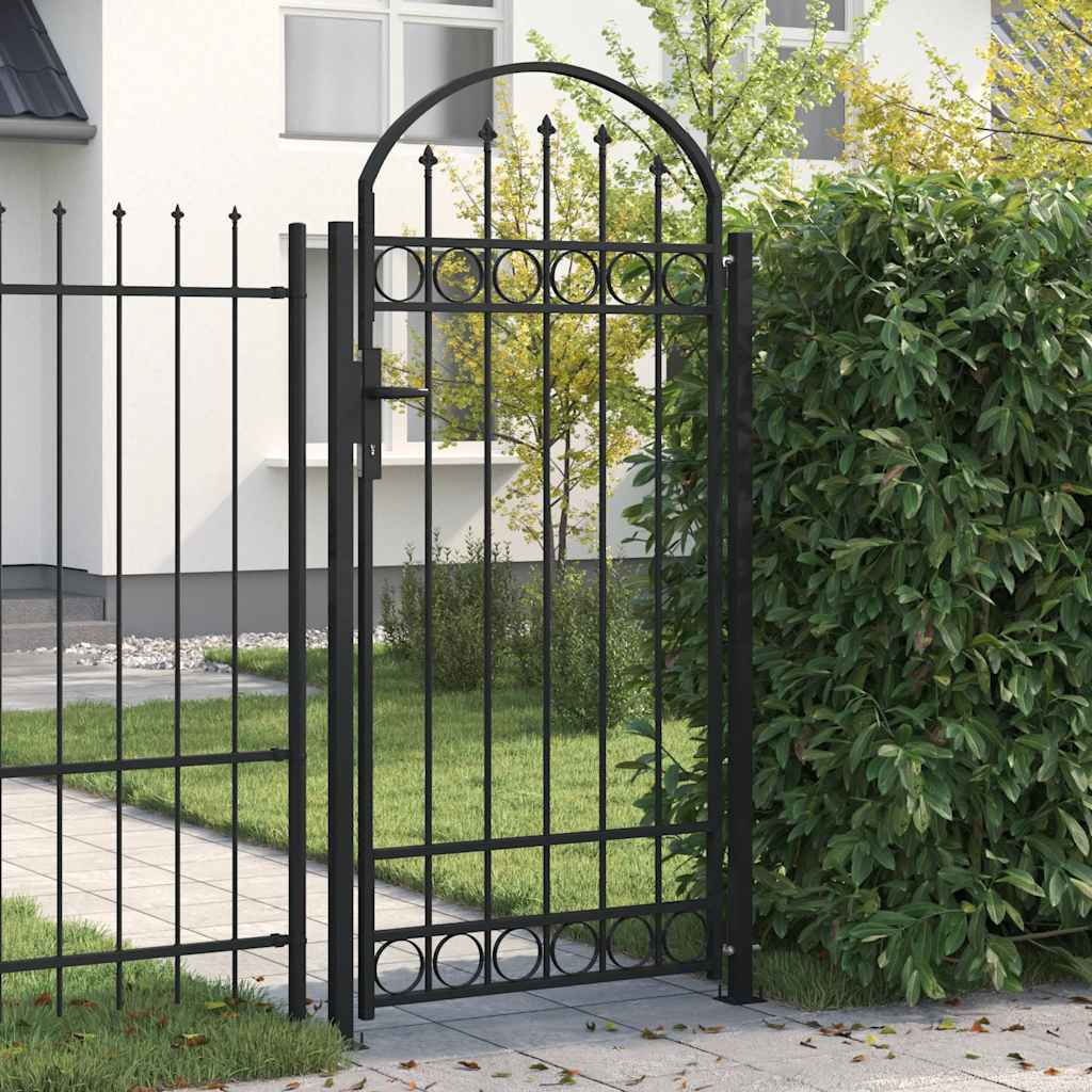Porta Vidaxl con top curvo e 2 pali 105x204 cm nero