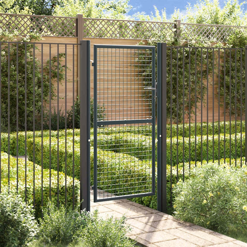 Vidaxl Gaapoort 100x255 cm de acero galvanizado gris