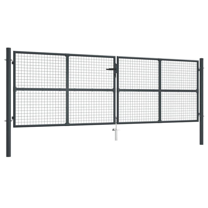 VidaXL Gaaspoort 400x175 cm gegalvaniseerd staal grijs