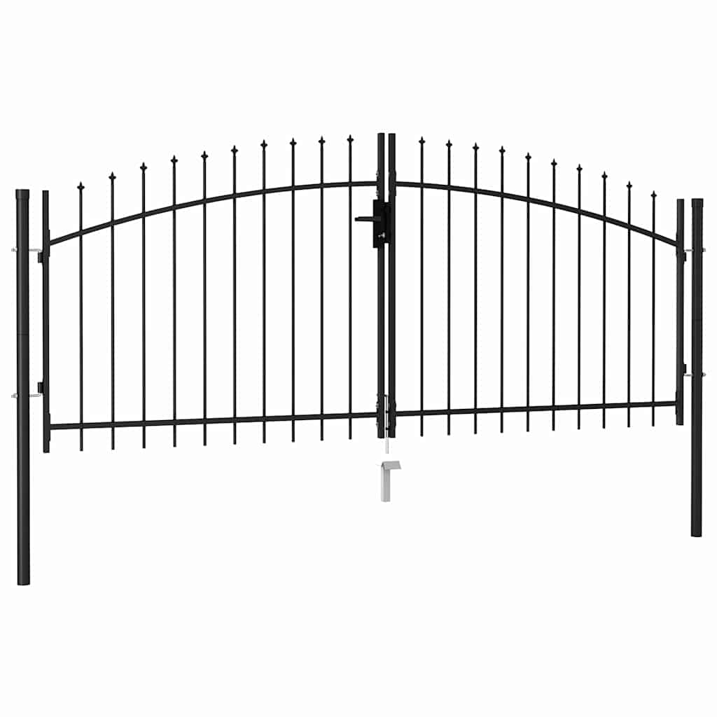 Porta Vidaxl con doppia doppia 3x1,25 m in acciaio nere