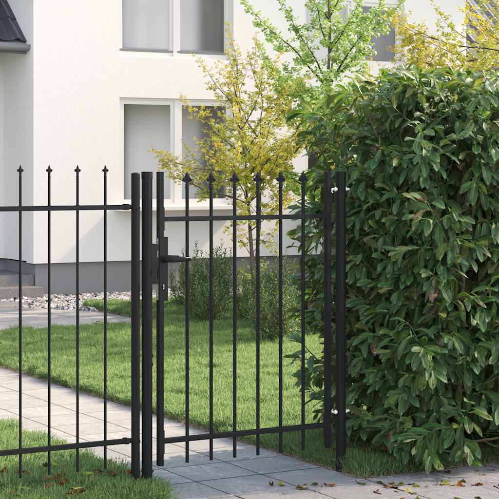 Porta Vidaxl con top appuntito solo 1x1,2 m in acciaio nero