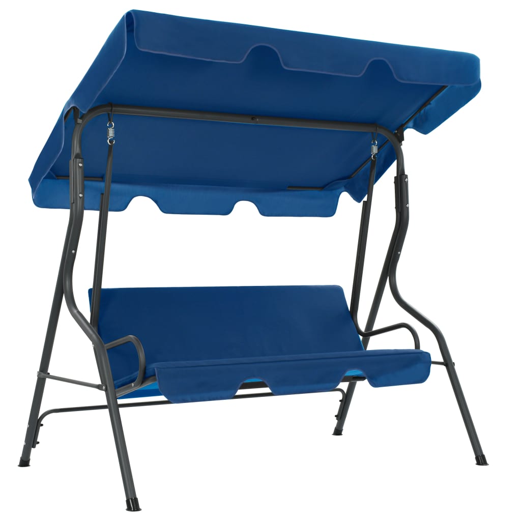 Vidaxl Rocking Bench 170x110x153 CM tela azul oscuro