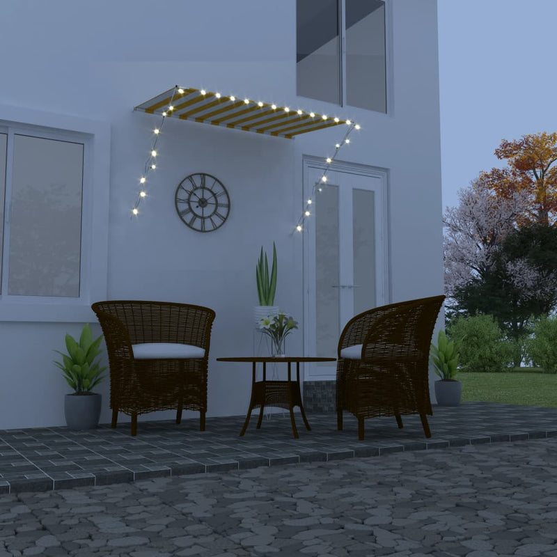Vidaxl Luifel estendibile con LED 200x150 cm giallo e bianco