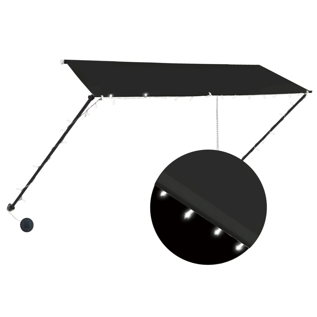 Vidaxl Luifel estendibile con antracite LED 300x150 cm
