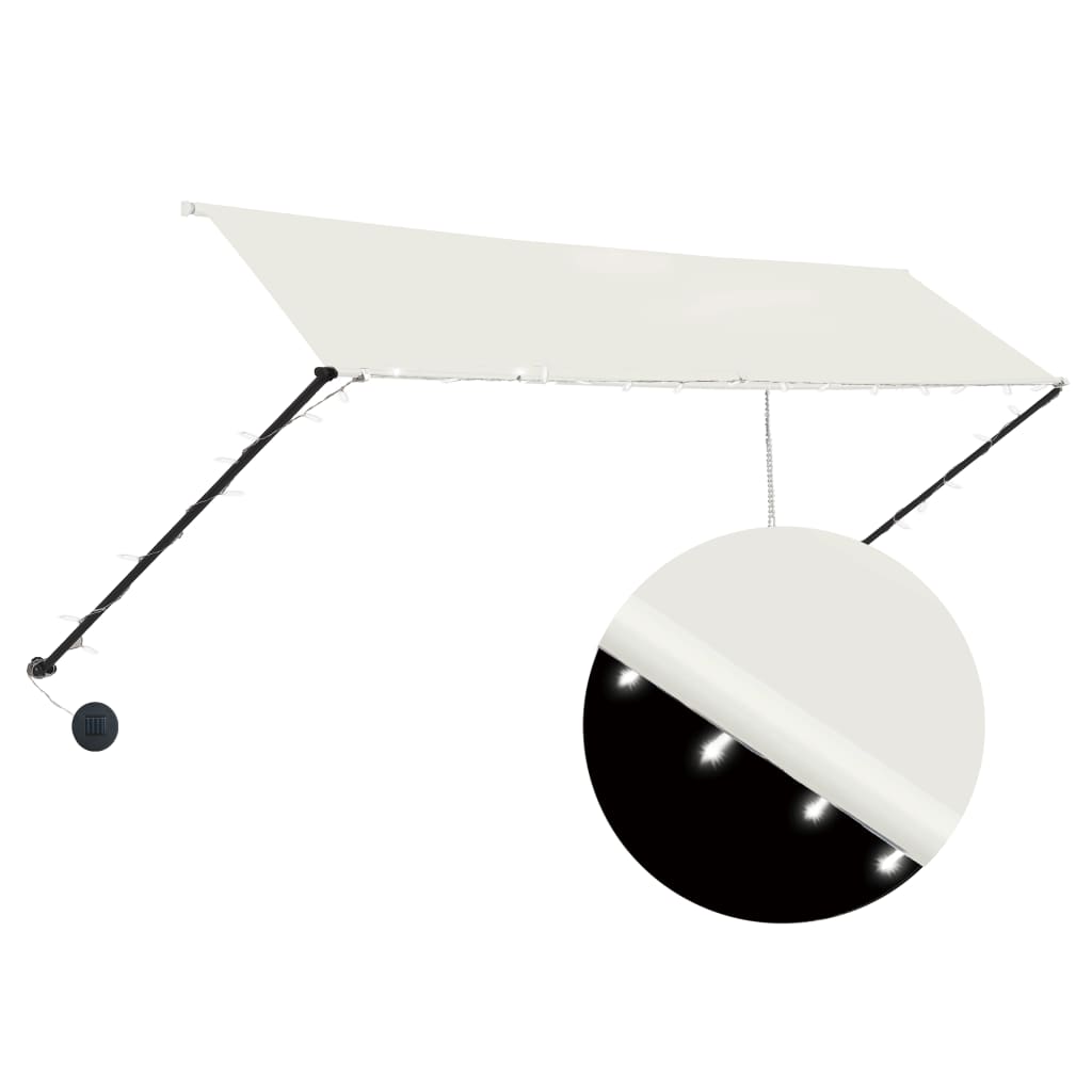 Vidaxl Luifel extensible con crema LED 350x150 cm