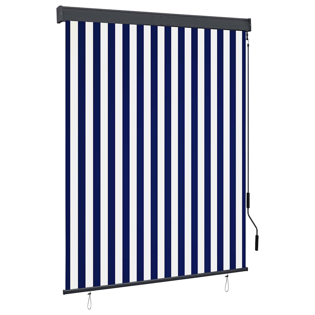 Estor enrollable de exterior vidaxxl 140x250 cm azul y blanco