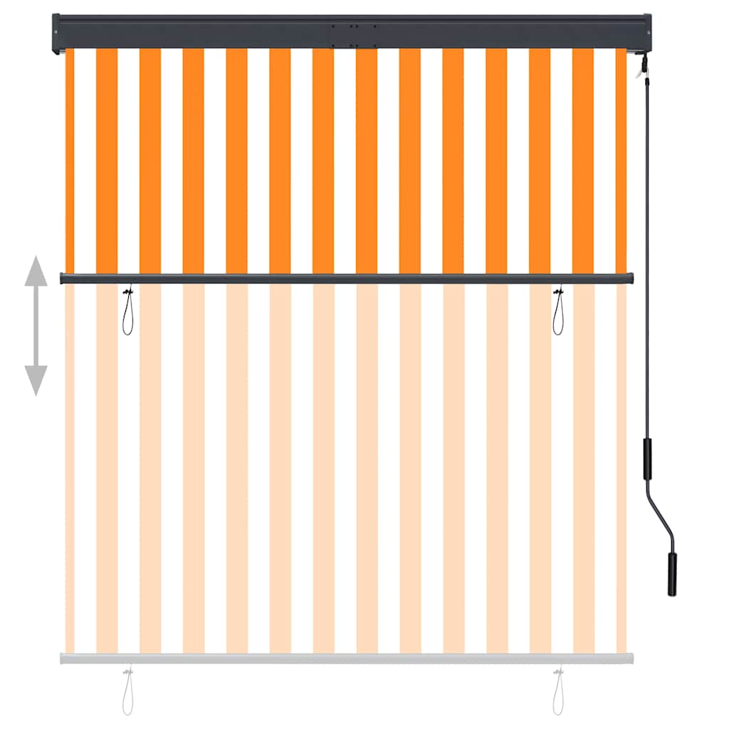 Tenda a rullo da esterno Vidaxxl 140x250 cm bianca e arancione