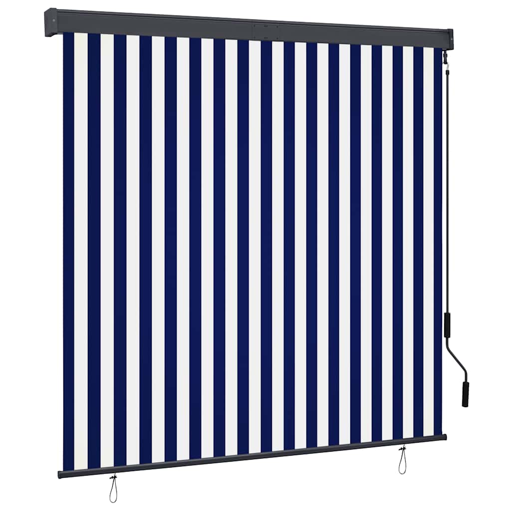 Estor enrollable de exterior vidaxxl 160x250 cm azul y blanco