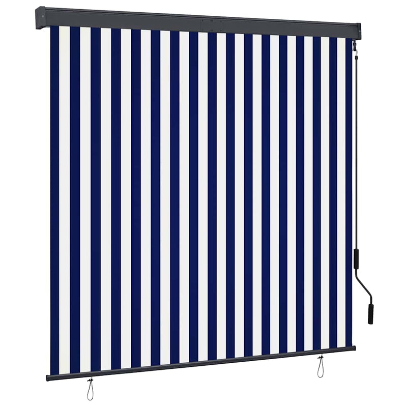Estor enrollable de exterior vidaxxl 160x250 cm azul y blanco