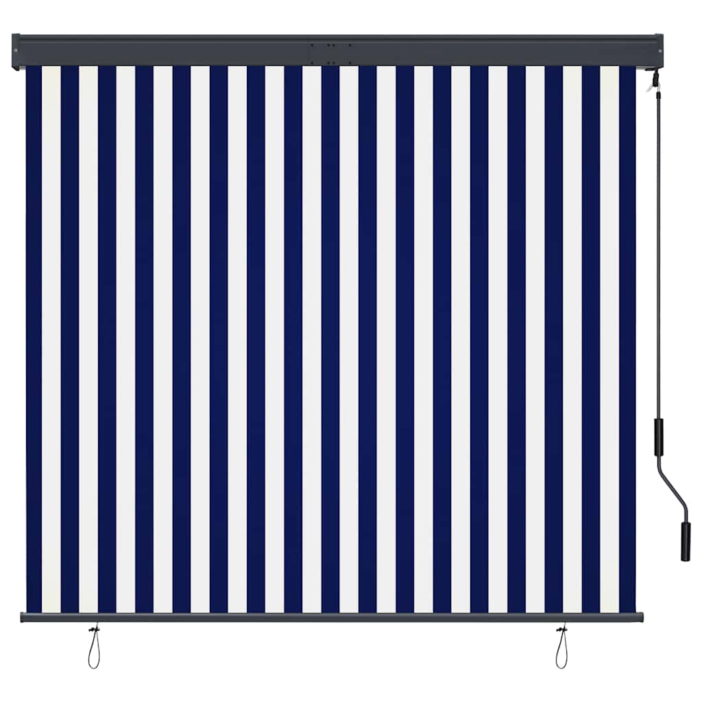 Estor enrollable de exterior vidaxxl 160x250 cm azul y blanco