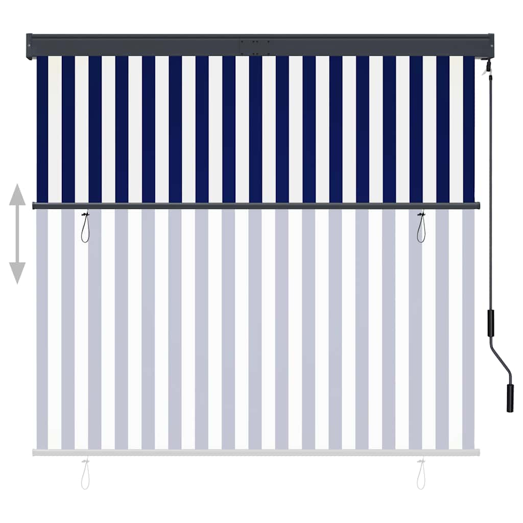 Tenda a rullo da esterno Vidaxxl 160x250 cm blu e bianca