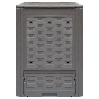 Bidoni del compost Vidaxl 2 pezzi 600 L 60x60x83 cm in plastica marrone rattan