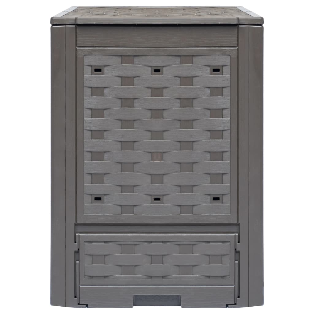 Vidaxl compostbakken 3 st 900 l 60x60x83 cm kunststof rattan bruin