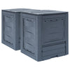 Vidaxl compostbakken 2 st 520 l 60x60x73 cm grijs