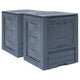 Vidaxl compostbakken 2 st 520 l 60x60x73 cm grijs