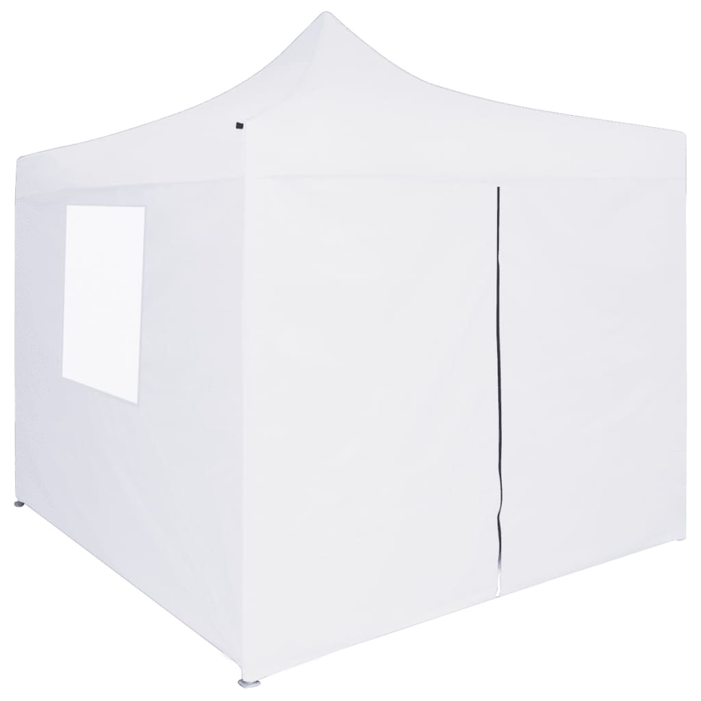 Vidaxl partytent met 4 zijwanden inklapbaar 3x3 m staal wit